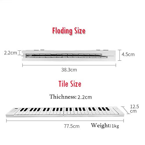 HMTOHL Piano Portable roulé à la Main 49 Touches Support de Clavier Pliant Sortie Casque Piano électronique… - Les Beatles, Paul McCartney, John Lennon, RIngo Starr, George Harrison HMTOHL Piano Portable roulé à la Main 49 Touches Support de Clavier Pliant Sortie Casque Piano électronique… – Image 7