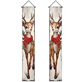 Bannière de Noël s'accroche facilement à porte. Idéale pour décorer un mur, une cheminée, un sapin de Noël, un festival des lumières d'hiver, un réveillon de Noël, etc.