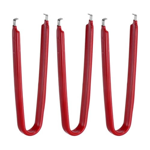 Image of HARFINGTON 3Pcs IC Chip Extractor IC U Shape Puller Stainless Steel with Insulated Vinyl Grip Motherboard Circuit Board Component Puller Chip Extractor for PCB Removal Tool, Red