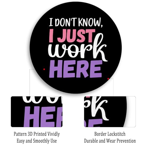 Image of Gctriki Round Mouse Pad 8.6 x 8.6 Inch, Funny Mousepad for Laptop Gaming, with Stitched Edge Non-Slip Rubber Base, Cute Small Mouse Pad for Desk, Home Office Mouse Pad Decor Desk Accessories