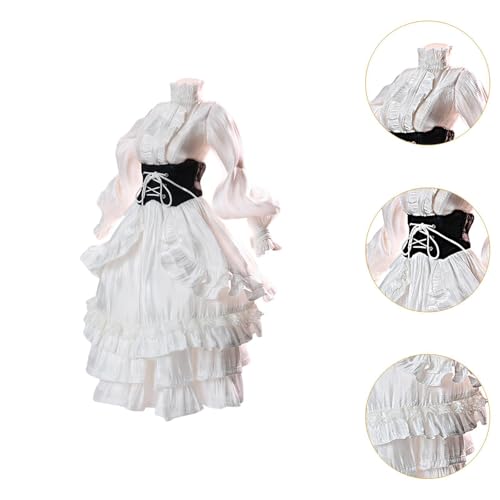 Robe longue gothique blanche 1/6 résistante pour vêtement poupée