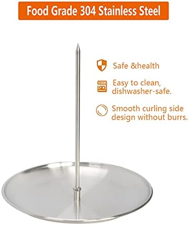 BBQ vertical rotisserie Vertical Skewer for Al Pastor chicken gyro meat Hack Gaucho, for Home Made Tacos Al Pastor, Shawarma, Brazilian Churrasco,Stainless Steel,with 8 inch & 10 inch stick