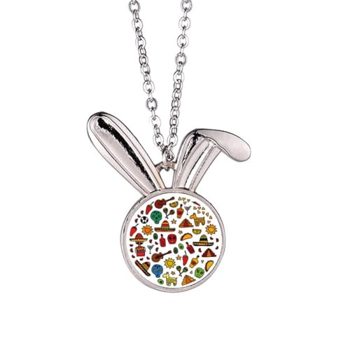 Collier lapin pendentif guitare anti-noircissement pour peaux sensibles et look longue durée