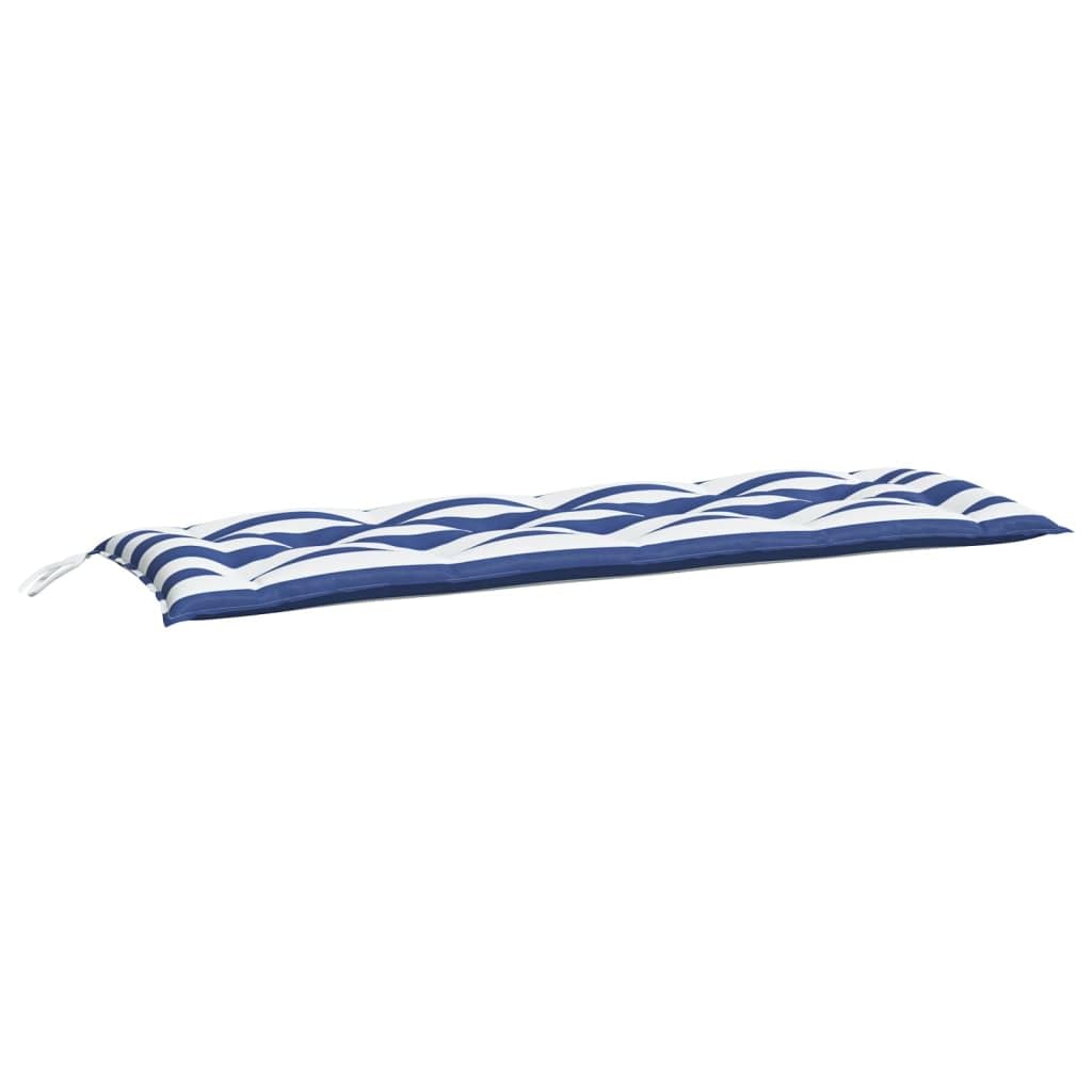 vidaXL Coussin de Banc de Jardin, Coussin de Siège, Coussin de Banc de Patio, Coussin de Meuble de Jardin d'Extérieur, Rayures Bleues/Blanches 150x50x7 cm