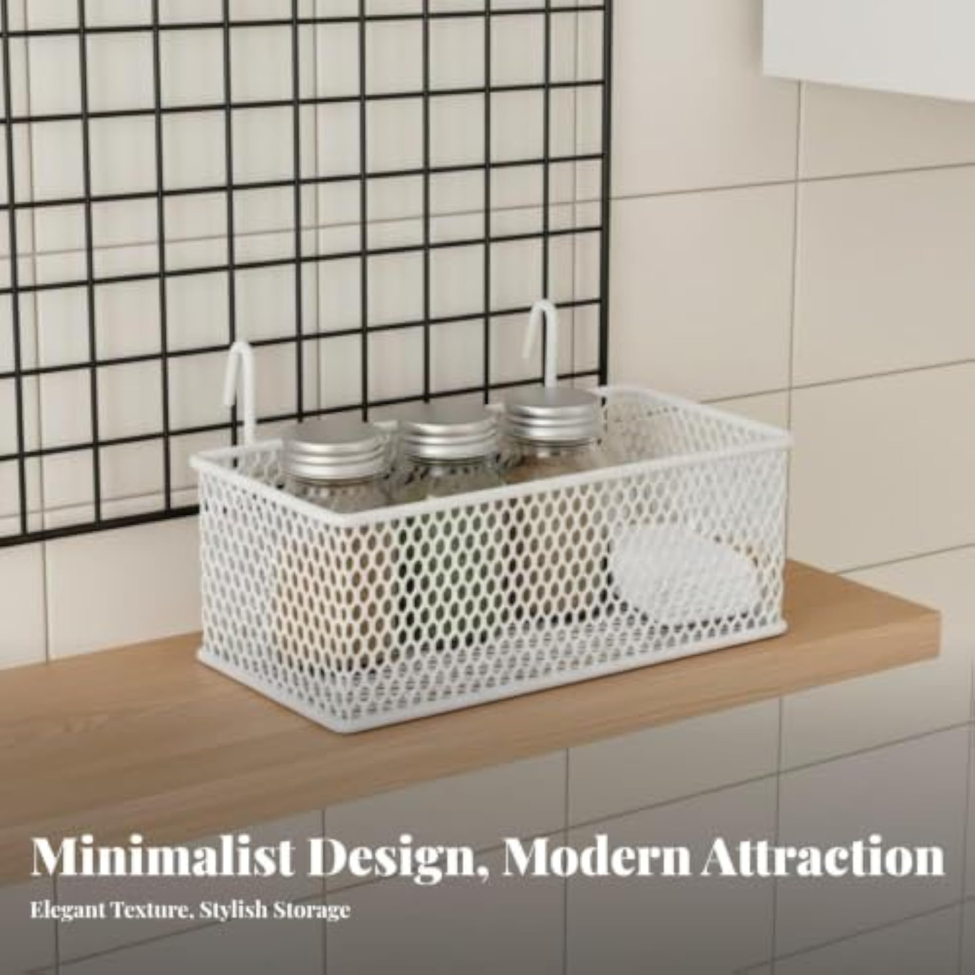 Wire Mesh Hanging Basket, Versatile Organizer for Home & Pantry