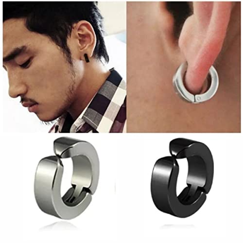 Par de Brincos Pressão Masculino Feminino (preto)