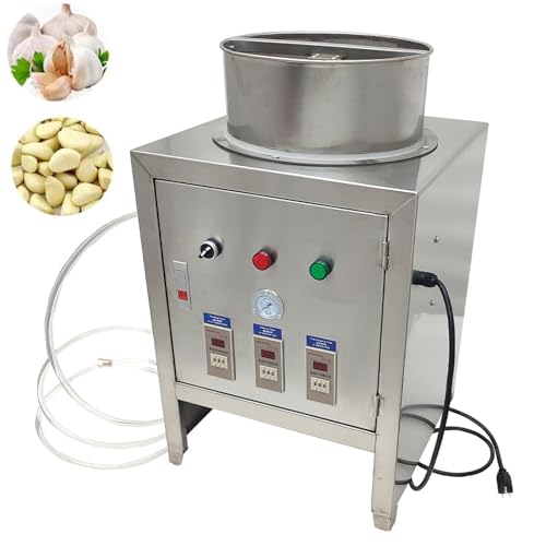 TECHTONGDA Garlic Peeling Machine, Pneumatic Automatic Dry Garlic Peeler, 304 Stainless steel Garlic Peel Remover, 20-25kg/h, Garlic Peel Outlet Diameter 2.36in, No Air Compressor
