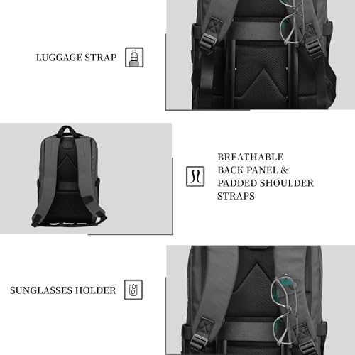 Image of F Gear Hallstat 20L Laptop Backpack|Dedicated Laptop, Tablet & iPad Sleeves|USB & Type-C Charging Ports, Luggage Strap|Smart Office, College & Travel Backpack|2 Compartments & Hidden Pocket