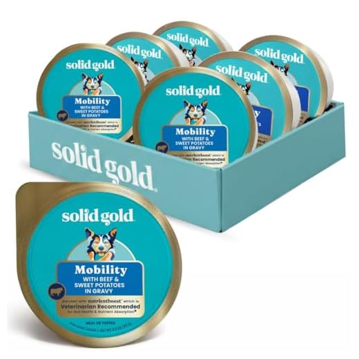 Solid Gold Wet Dog Food Topper & Meal Cups - W/Beef & Sweet Potato for Hip & Joint Support, Sensitive Stomachs & Gut Health - for Puppy, Adult & Senior Small Breed & Large Breed Dogs - 3.5oz/6 Pack