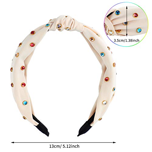 4 Pcs Rhinestone Headband For Women Girls Embellished Twist Knot Wide Hair Hoop Hair Band Hair Decoration #TOP1