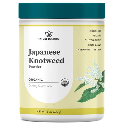 Nature Restore Japanese Knotweed Extract Powder (8 oz). Natural Trans-Resveratrol for Longevity Sirtuin Activation & Cellular Aging. Also Known as Polygonum Cuspidatum