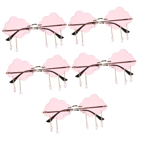 Lunettes de soleil sans monture à franges protection UV festival été lot de 5