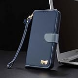 iPhone 17 Pro Max用ジェネリックケース(カラー:ダークブルー) ソリッドレザーストラップウォレット磁気フリップバックケース