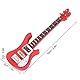 Mini-E-Bass-Gitarren-Modell, Miniatur-E-Gitarre aus Holz mit Ständer, Musik-Ornament, Miniatur-Puppenhaus-Modell, Simulation Bass-Modell, Musikinstrument-Ornamente (Rot)