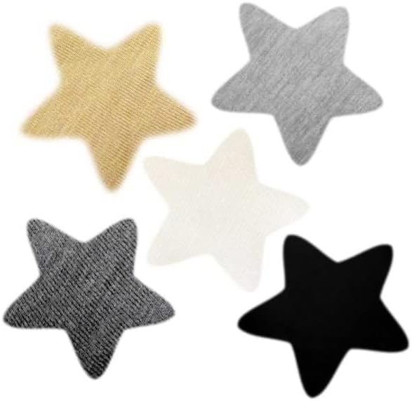 One Star Merino Wool Patch, Iron-On Patch for Repair Merino Wool Sweater Holes (Black, 5")