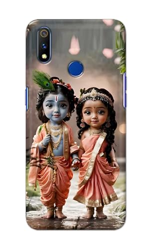 Image of Printed Hard Back Cover for Realme 3 Pro Back Cover (Radha Krishna Love -J2) -190724(EA)