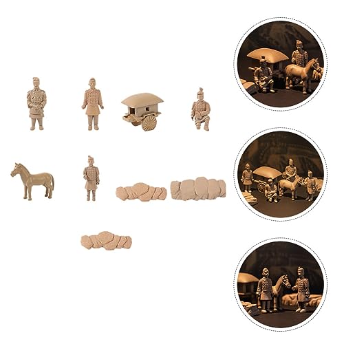 Abaodam 146754XB8EO6 9Pcs/Set Terracotta Warriors Statues Set Xian China Terracotta Warriors Carriage And Horse Model China Qin Dynasty Terracotta Warriors Figurine Chinese Collectible Home Decor thumb #3