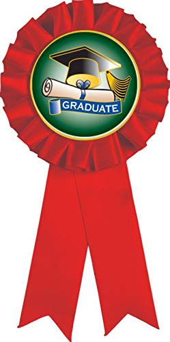 Cinta roja premio de graduación con roseta miniatura 1