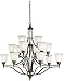 Sea Gull Lighting 31352-708, Laurel Leaf Glass Chandelier Lighting, 15 Light, 225W, Bronze