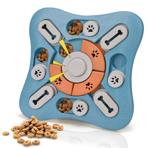 LIFLIX 犬 知育玩具 ノーズワーク 餌を入れる おやつおもちゃ 早食い防止 嗅覚訓練 音が鳴る 分離不安 ストレス解消 ブルー
