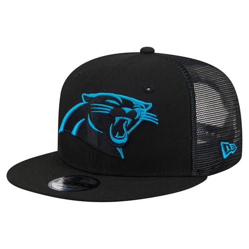 New Era Mens Black Carolina Panthers Core Team 9FIFTY Trucker Snapback Hat