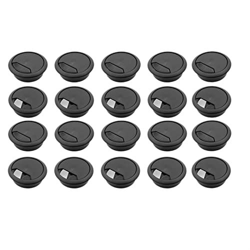 UYUME Desk Cable Hole, Desk Cable Wire Grommet Hole,20Pcs 2 Inch Desk Wire Cord Cable Grommets Hole Cover for Office PC Desk Cable Cord Organizer Plastic Cover (Color : White) (Color : Black)