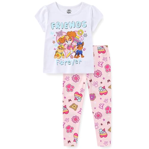 Paw Patrol Nickelodeon Skye Girls Short Sleeve T-Shirt and Legging Pants 2 Piece Set for Toddler and Big Kids