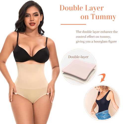 Image of Werena Tummy Control Shapewear for Women High Waisted Body Shaper Panties Slimming Girdle Shaping Briefs