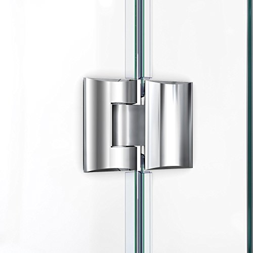 Dreamline Prism Lux 38 In. D X 38 In. W, Frameless Hinged Shower Enclosure, 3/8" Glass, Chrome Finish #TOP4