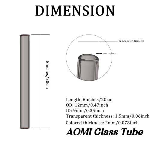 Image of Glass Blowing Tubes, 10pcs 8inch Long Multi-color Borocilicate Glass Tubes