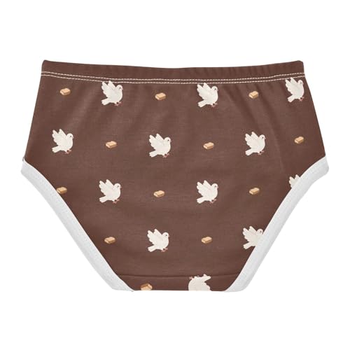 Cute Bird Pigeon Bread Brown Toddler Girls's Underwear 2T 23022372