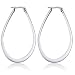 Besteel Stainless Steel Womens Teardrop Earrings Hoops 50MM