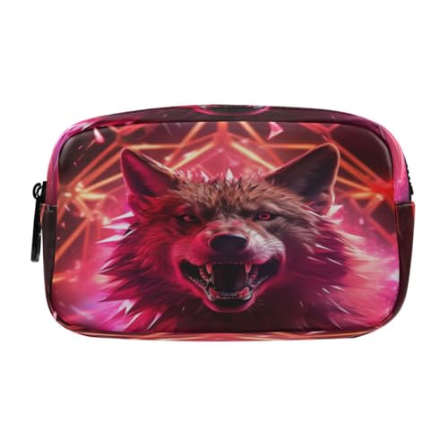 Lupo Astuccio per Matite per Trucco Cosmetico per Penne per Studenti Ragazze Ragazzi fantasia leggero rosso