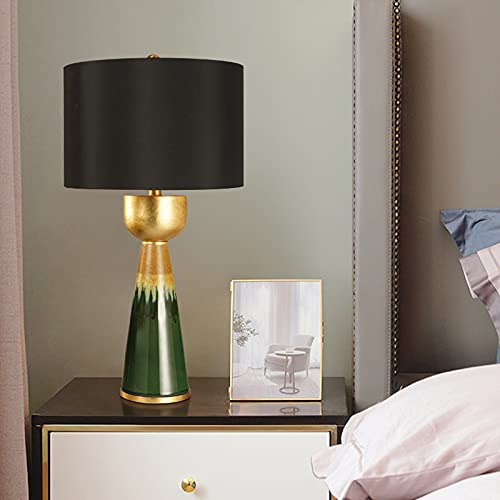 Lampe de table créative moderne avec structure céramique et tissu haut de gamme