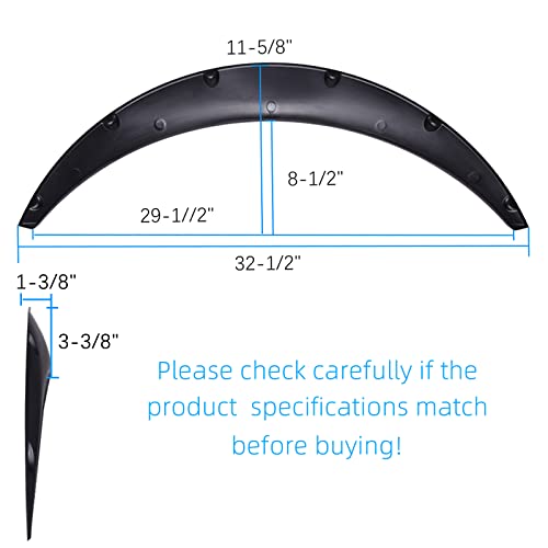 4Pcs 2.5Inch/800Mm Universal Fender Flares Flexible Durable Polyurethane Auto Car Body Kit Black #TOP3