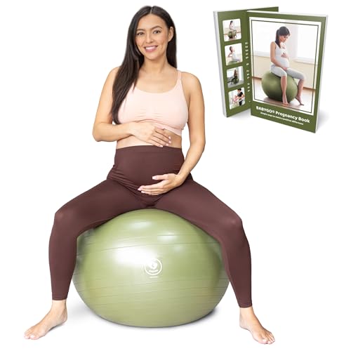 Image of BABYGO Birthing Ball - Pregnancy Yoga Labor & Exercise Ball & Book Set Trimester Targeting, Maternity Physio, Birth & Recovery Plan Included Anti Burst Eco Friendly