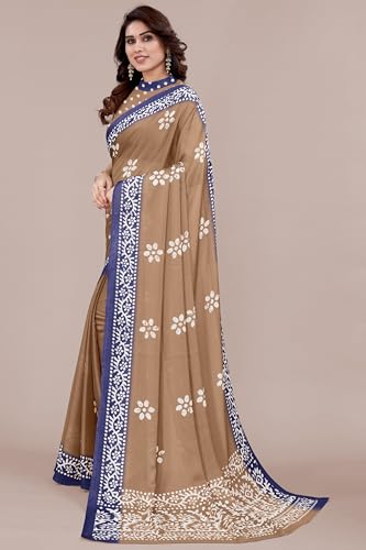 Image of MIRCHI FASHION Saree for Woman Chiffon Batik Printed | Lightweight Daily Wear Women's Office Sari with Blouse Piece (Available in 40 Colours)