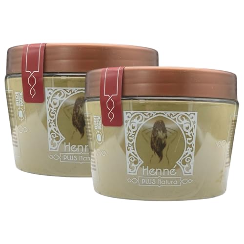 2x Henné PLUS Natura - Polvere Colorante Per Capelli, 100% Naturale, Vegana. Disponibile Per Diverse Colorazioni 125g (MOGANO)