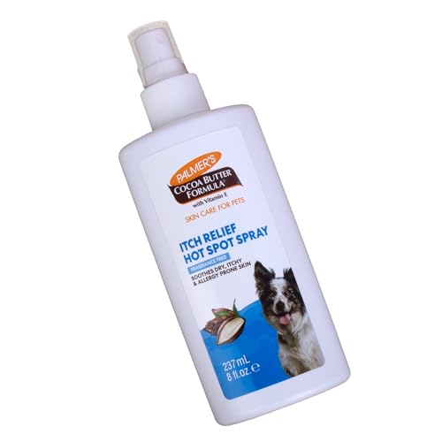 Image of Palmer's for Pets Hot Spot and Itch Relief Spray for Dogs with Cocoa Butter - Conditioning No-Rinse Skin Allergy Relief Mist with Vitamin E, Fragrance Free Formula, 8 Fl Oz