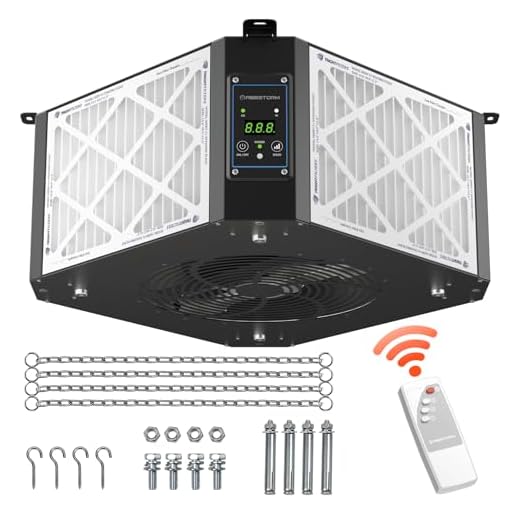 ABESTORM 360 Degree Intake Air Filtration System Woodworking -(1350 CFM) Hanging Air Filter with Strong Vortex Fan for Wood Workshop, Garage, Shop Dust Collectors, Up to 1700 sq. ft, DecDust 1350