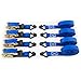 Ratchet Straps - Premium Tie Down Moving Straps with Double J Hooks - 586 lbs Load Cap - 1760 lbs Break Strength - 1 inch x 15 feet - Set of 4