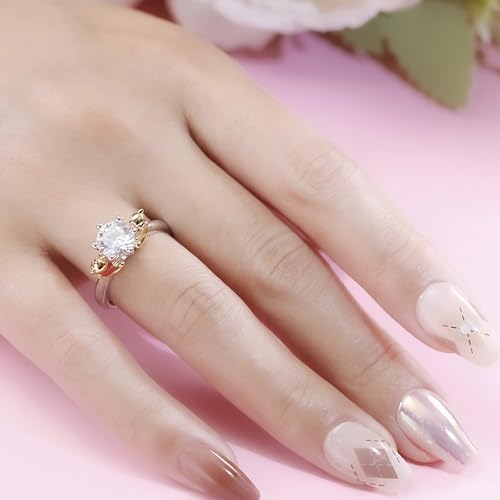 Jeulia Hug Me Animal Round Cut Sterling Silver Ring for Women Couples Engagement Wedding Anniversary Christmas Mother's Day Diamond Band with Jewelry Box3