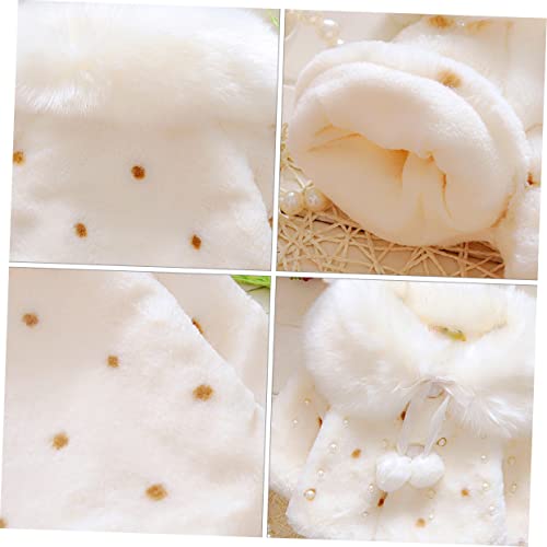 Fashion Girls Furry Collar Cape Coat Thick Cotton Outwear for Daily Wear and Parties Suitable for Ages Years2