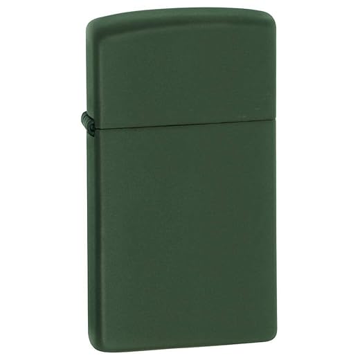 Zippo Slim Green Matte Pocket Lighter