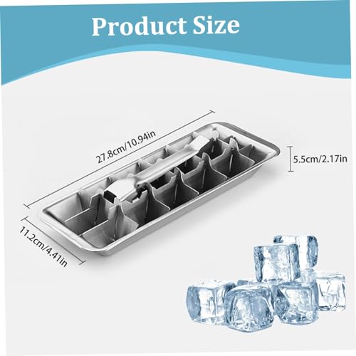 Bandeja para cubitos de hielo de acero inoxidable con 18 ranuras y asa miniatura 2