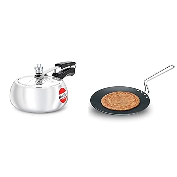 Hawkins Futura Hard Anodised Tawa, 26Cm, Black & Hawkins Contura Pressure Cooker, 2 litres, Silver