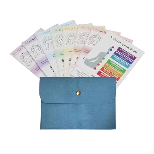7 Chakra Reiki Reference Cards for Beginners with Storage Pouch,