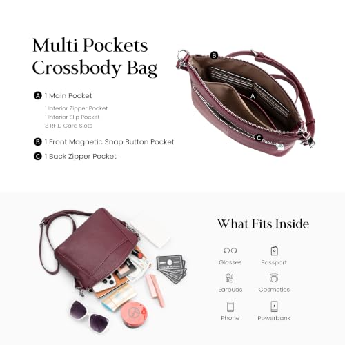 Image of befen Genuine Leather Anti-Theft Small Crossbody Bags for Women Travel