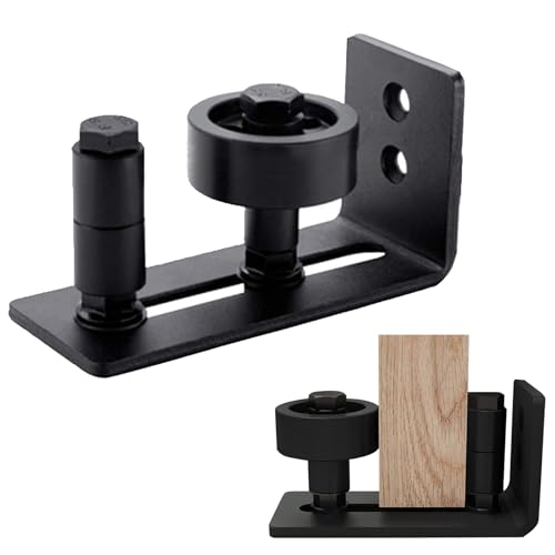 Guía de Piso Ajustable, Guía de Suelo para Puerta Corredera, Guía de Suelo Ajustable, Adecuado para Puertas de Granero y Sistemas de Puertas Correderas, Negro, 8 en 1