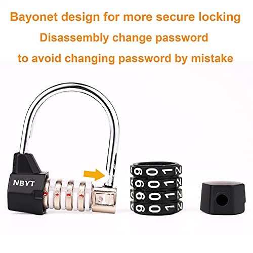 Image of Gym Locker Lock,4 Digit Combination Lock,Safety Password Padlock for School Gym Locker,Sports Locker,Fence,Toolbox,Case,Hasp Storage Black